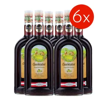 Gurktaler Alpenkräuter Likör / 27 % Vol. / 6 x 1,0 Liter - Flasche