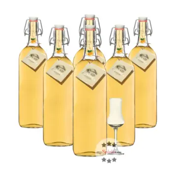 6 x Prinz Alte Marille / 41 % Vol. / 6 x 1,0 Liter + 1 x gratis mySpirits Schnapskelch