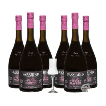 Fassbind: 6 x Alte Himbeere - Vieille Framboise / 40 % Vol. / 6 x 0,7 Liter + mySpirits Schnapskelch