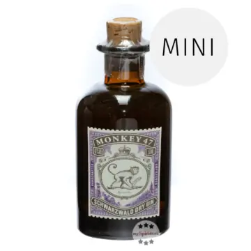 Monkey 47 Schwarzwald Dry Gin Miniatur / 47 % vol. / 0,05 Liter-Flasche