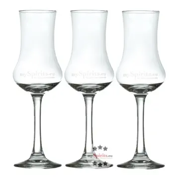 mySpirits Schnapskelch: 3 x Degustationsglas für Spirituosen mit 0,02 Liter Eichstrich