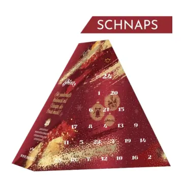 Prinz Adventskalender „Schnaps“ feine Schnäpse 2024 / 30-45 % vol / 19x 0,02l und 6x 0,04l inkl. 2 Christbaumkugeln