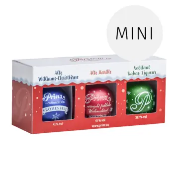 Prinz Christbaumkugeln 3er Set Alte Marille, Alter Willi, Nobilant Kakao / 37,7 – 41 % Vol. / 3 x 0,04 Liter