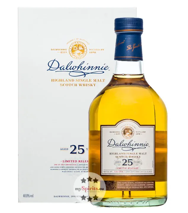 Dalwhinnie 25 Years Highland Single Malt Scotch Whisky Fass-Stärke / 48,8 % / 0,7 Liter in Geschenk-Kasette