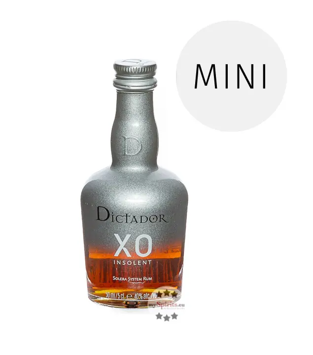 Dictador XO Insolent Colombian Aged Rum Miniatur / 40 % Vol. / 0,05 Liter-Flasche