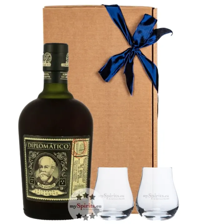 Geschenkset Botucal Reserva Exclusiva Rum 40 % vol. 0,7 l & 2 Nosing-Gläser in Geschenk-Schachtel