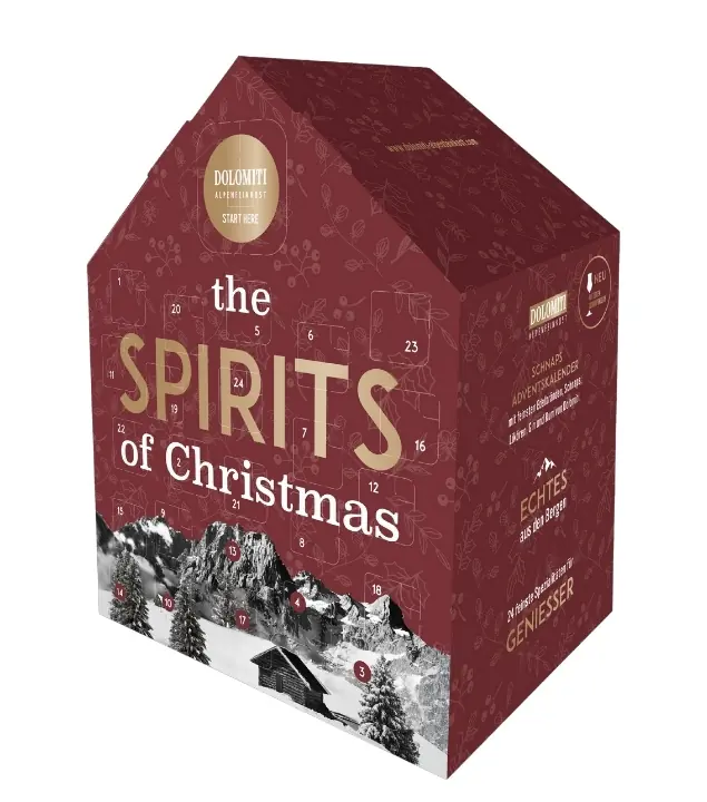 Dolomiti Alpenfeinkost Schnaps & Likör Adventskalender / 16 – 42 % Vol. / 24 x 0,02 L