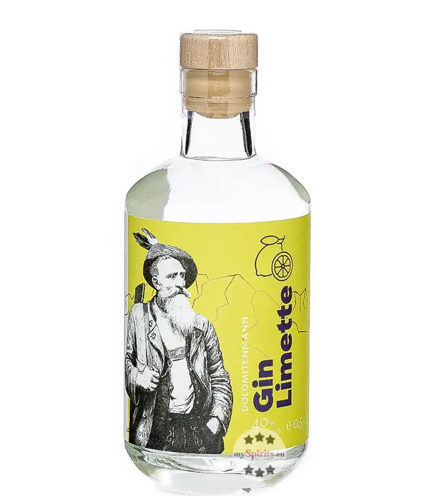 Dolomiti Alpenfeinkost: Dolomitenmann Gin Limette / 40 % vol / 0,5 Liter-Flasche