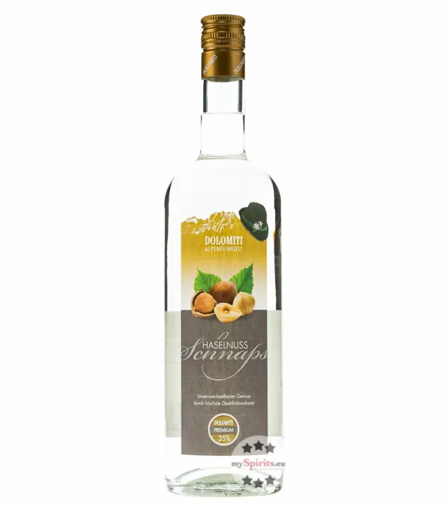 Dolomiti Haselnuss Schnaps / 35 % Vol. / 1,0 Liter-Flasche