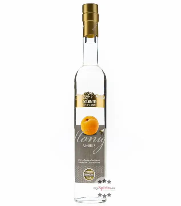 Dolomiti: Honig Marille - Premium Schnaps / 35% Vol. / 0,5 Liter - Flasche