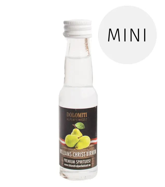 Dolomiti Williams-Birnen-Schnaps Mini / 35 % Vol. / 0,02 Liter-Flasche