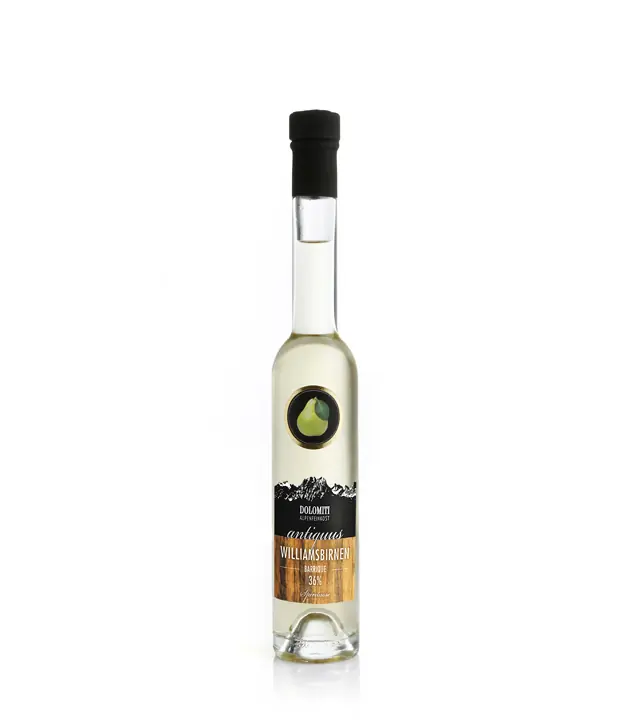 Dolomiti Antiquus Williamsbirnen Barrique / 36 % Vol. / 0,2 Liter-Flasche