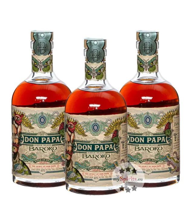 3 x Don Papa Baroko / 40 % vol / 3 x 0,7 Liter-Flasche