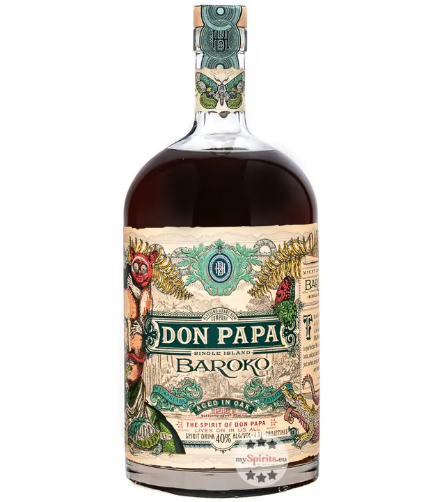 Don Papa Baroko (Rum-Basis) Spirit Drink Großflasche / 40 % vol / 4,5 Liter-Flasche