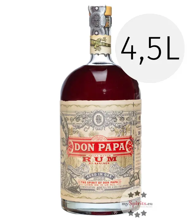 Don Papa Rum in der Triple-Magnum-Flasche / 40 % Vol. / 4,5 Liter-Flasche
