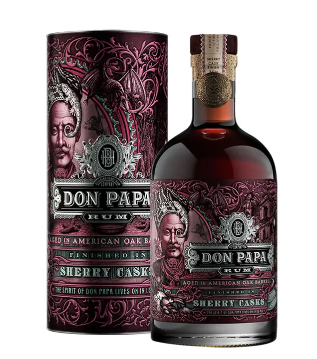 Don Papa Sherry Cask Rum / 45 % Vol. / 0,7 Liter-Flasche in Geschenkdose