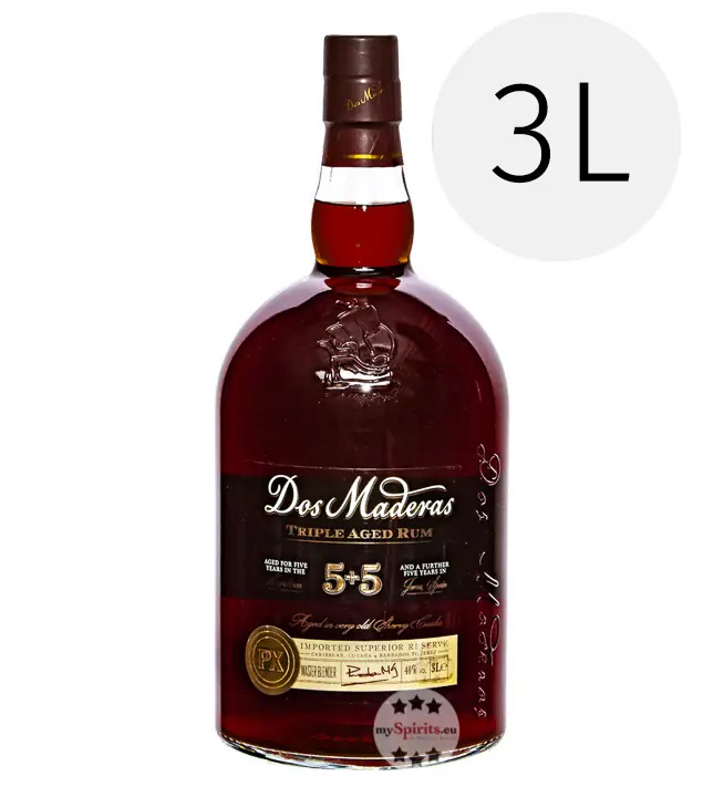 Dos Maderas 5 + 5 PX Triple Aged Rum / 40 % Vol. / 3,0 Liter-Flasche