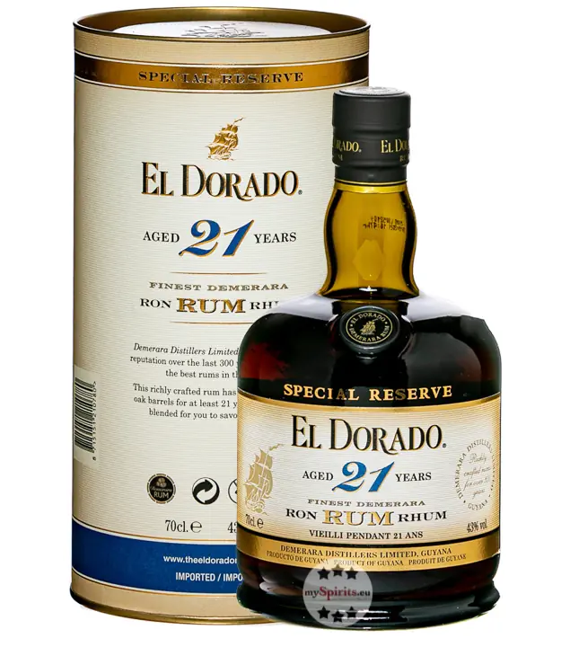 El Dorado 21 Years Finest Demerara Rum / 43 % Vol. / 0,7 Liter-Flasche in Geschenkdose