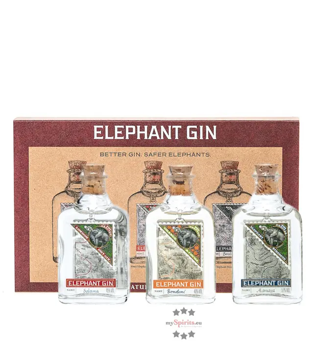 Elephant Gin Tasting Set Miniaturen-Probierset / 40 - 57 % Vol. / 3 x 0,05 Liter-Flasche