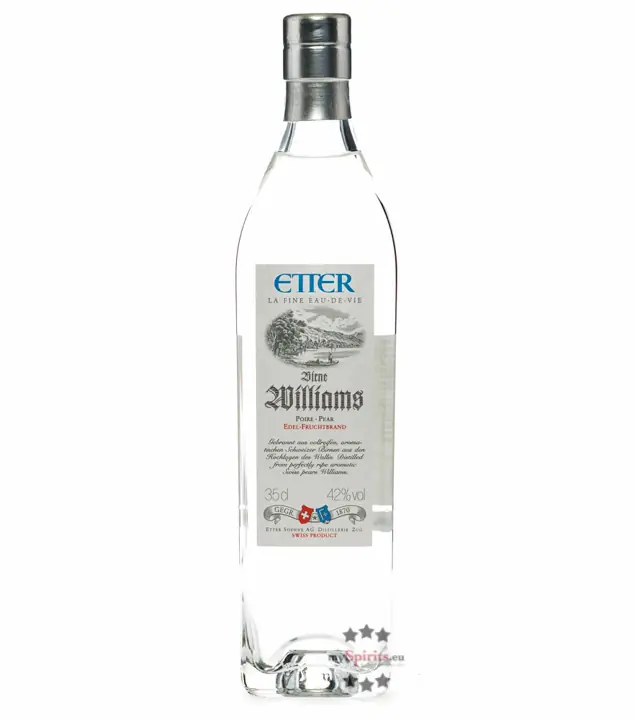 Etter Birne Williams – Edel-Fruchtbrand aus Williamsbirnen aus der Schweiz / 42% vol. 0,35 Liter-Flasche