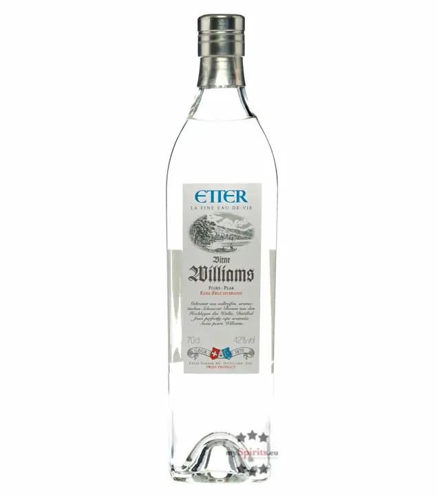Etter Birne Williams – Feiner Fruchtbrand aus Williamsbirnen aus der Schweiz / 42% vol. 0,7 Liter-Flasche