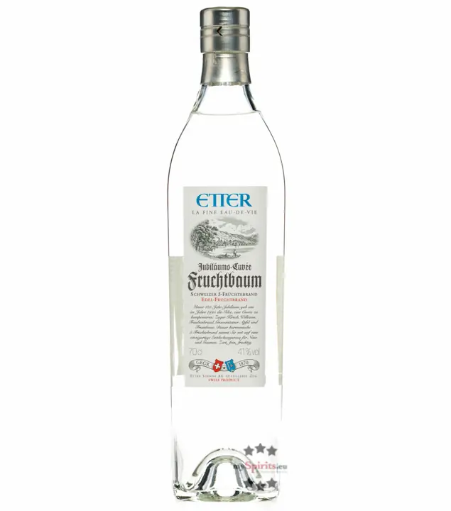 Etter Fruchtbaum – 5-Früchtebrand der schweizer Destillerie Etter / 41% vol. 0,7 Liter-Flasche