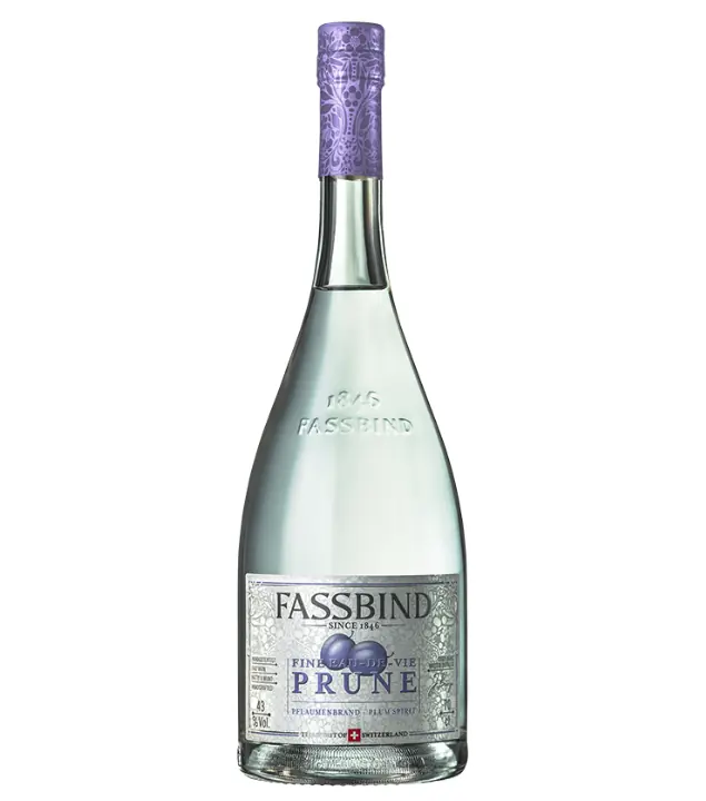 Fassbind Eau-de-Vie Prune Pflaumenbrand / 43 % vol / 0,7 Liter-Flasche