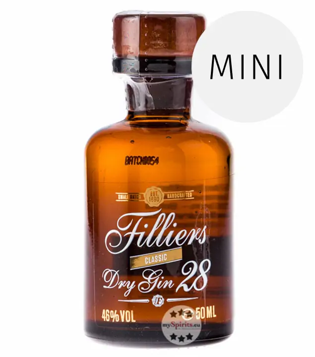 Filliers Dry Gin 28 Miniatur / 46 % Vol. / 0,05 Liter-Flasche