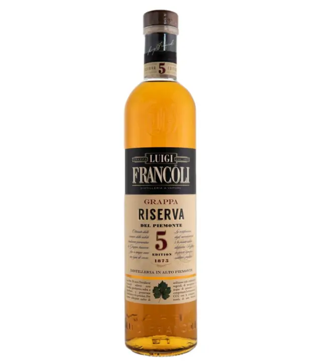 Francoli: Riserva del Piemonte 5 Jahre Grappa / 41,5 % vol / 0,7 Liter-Flasche