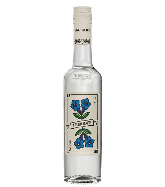 Freihof 1885 Enzian Schnaps / 37,5 % vol / 0,5 Liter-Flasche