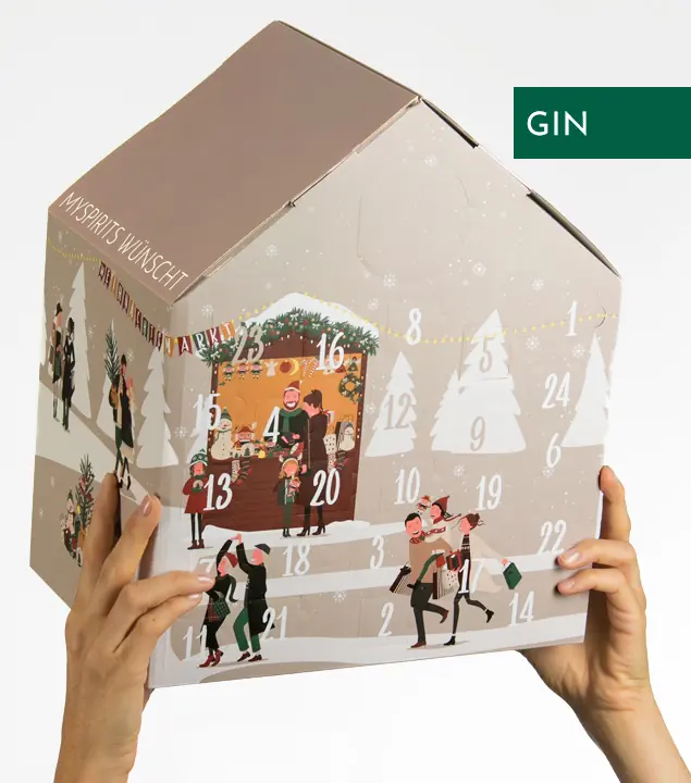 mySpirits Gin Adventskalender X-Mas Edition / 37,5-48 % Vol. / 24 x 0,02 l mit Glas