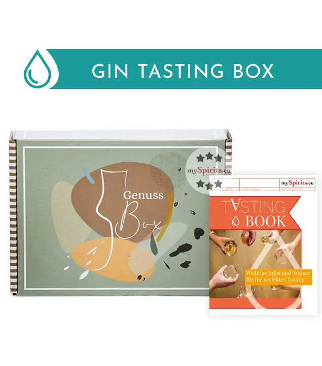 Gin Tasting Set: Florale Gins Probierset / 40 – 47 % Vol. / 5 x 0,02 Liter & 1 x 0,2 Liter (inkl. 0,10 € Pfand) in Genuss-Box