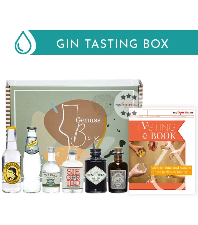 Gin Tasting Set: Gin Lieblinge Probierset / 41 – 47 % Vol. / 3 x 0,05 L + 1 x 0,04 L + 2 x 0,2 L (inkl. 0,25 € Pfand) in Genuss-Box