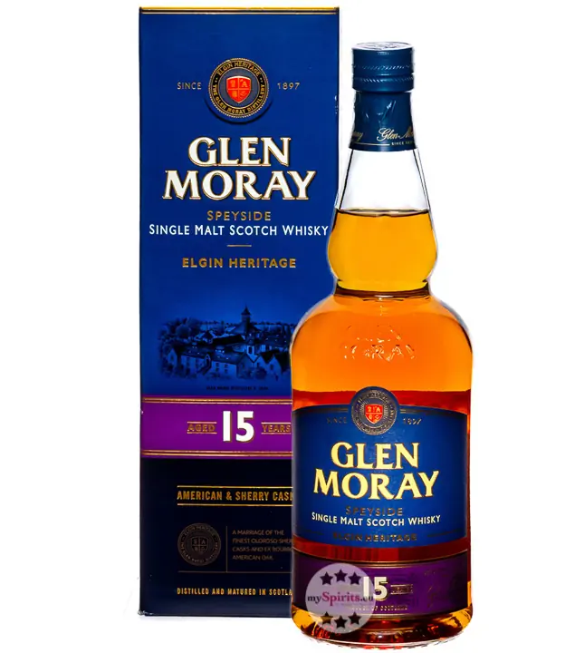 Glen Moray 15 Jahre Speyside Single Malt Scotch Whisky / 40 % Vol. / 0,7 Liter-Flasche in Geschenkbox