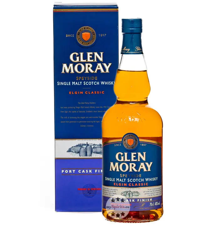 Glen Moray Port Cask Finish Speyside Single Malt Scotch Whisky / 40 % Vol. / 0,7 Liter-Flasche in Geschenkbox