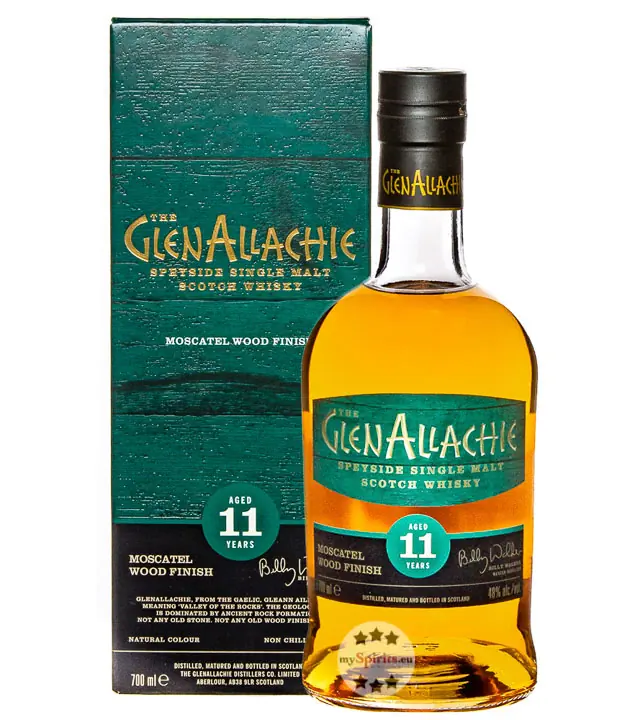 GlenAllachie 11 Years Moscatel Wood Finish Speyside Single Malt Whisky / 48 % Vol. / 0,7 Liter-Flasche in Karton