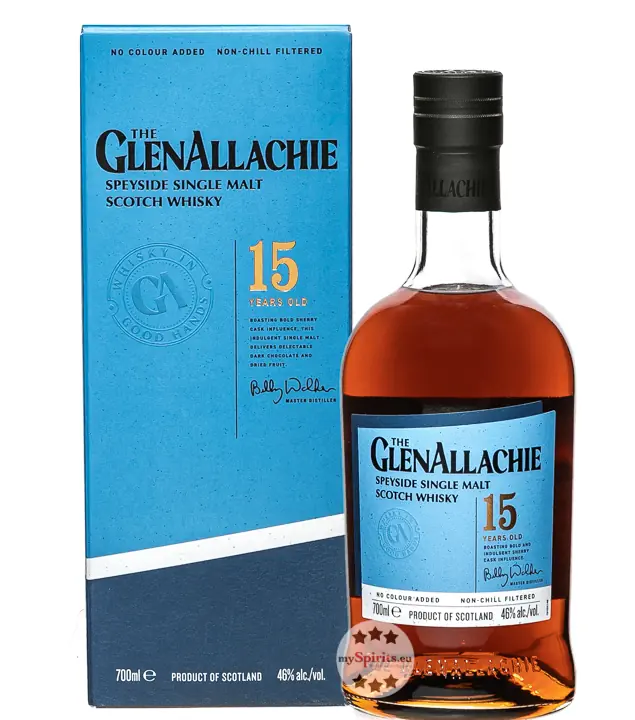 GlenAllachie 15 Years Speyside Single Malt Scotch Whisky / 46 % Vol. / 0,7 Liter-Flasche in Geschenkkarton