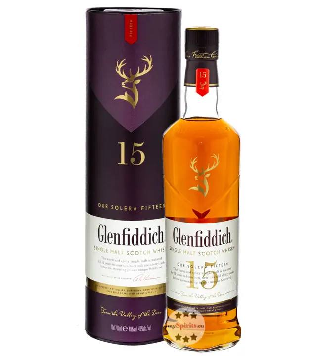 Glenfiddich 15 Jahre Single Malt Scotch Whisky Solera Reserve / 40 % vol. / 0,7 Liter-Flasche in GP