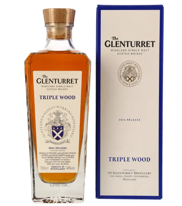 The Glenturret Triple Wood Batch #3 Highland Single Malt Scotch Whisky / 44 % vol / 0,7L in Geschenkbox
