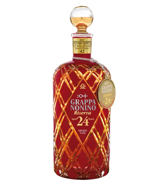 Grappa Nonino Riserva 24 Jahre Sherry Cask / 43 % Vol. / 0,7 Liter-Flasche