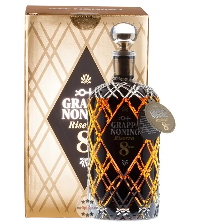 Grappa Nonino Riserva 8 Jahre aus dem Barrique / 43 % vol. / 0,7 Liter-Flasche im Geschenk-Karton