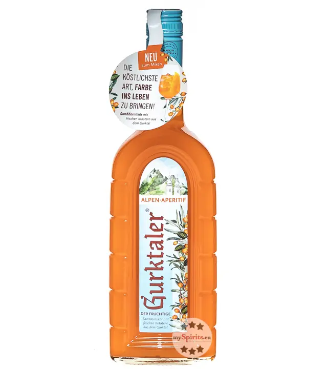 Gurktaler: Alpen Aperitiv Sanddorn-Likör / 16 % vol / 0,7 Liter - Flasche