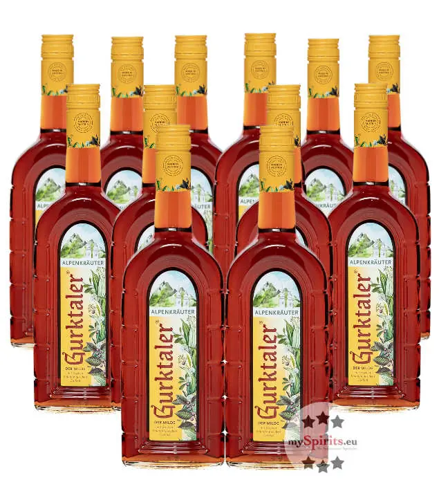 12 x Gurktaler Alpenkräuter Likör / 27 % Vol. / 12 x 0,7 Liter-Flasche 