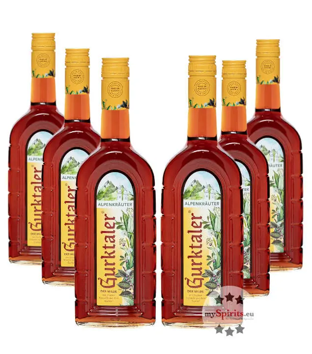 6 x Gurktaler Alpenkräuter Likör / 27 % Vol. / 6 x 0,7 Liter-Flasche 