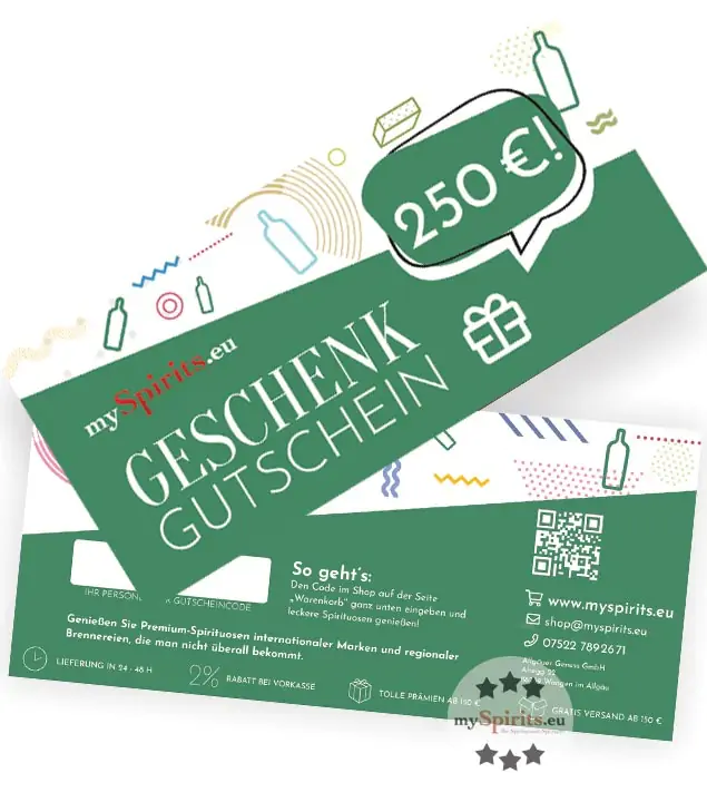 Einkaufsgutschein 250€ - Geschenk-Gutschein zum Einlösen auf mySpirits.eu