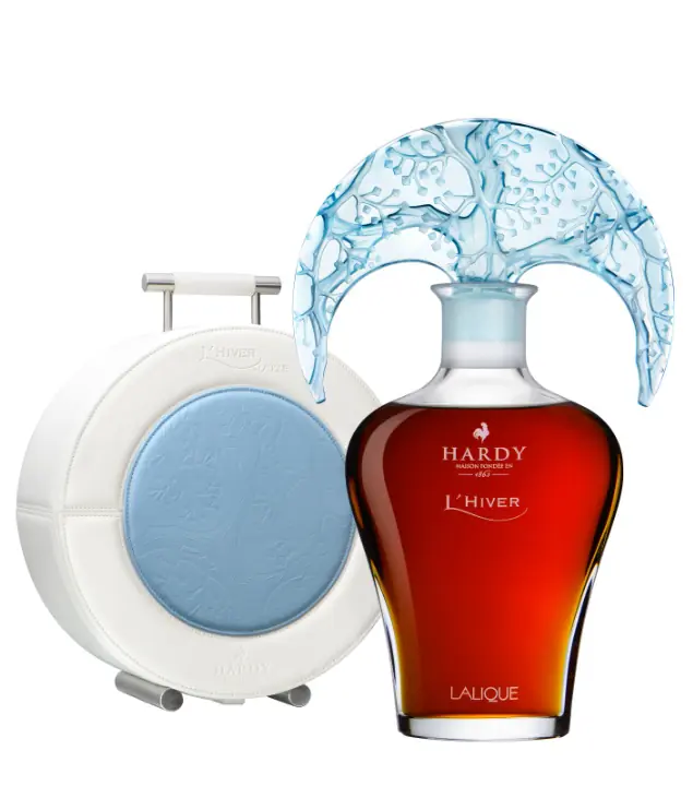 Hardy Cognac: L'Hiver - Winter / 41 % vol / 0,7 Liter-Flasche in Lederkoffer