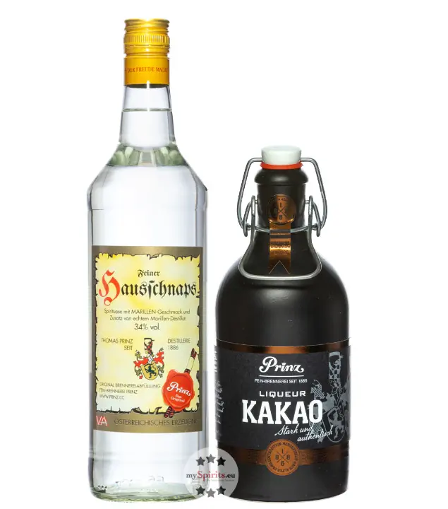 Prinz-Set: Hausschnaps + Nobilant Kakao / 34 + 37,7 % vol / 1,0 l + 0,5 l