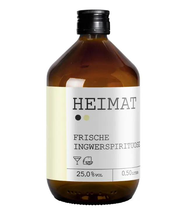Heimat Ingwerspirituose / 25 % vol / 0,5 Liter-Flasche