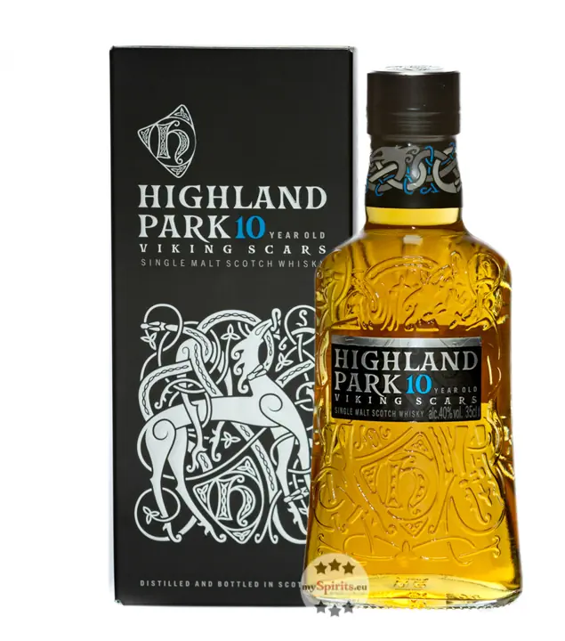 Highland Park 10 Jahre Single Malt Scotch Whisky Viking Scars / 40 % Vol. / 0,35 Liter-Flasche in Karton