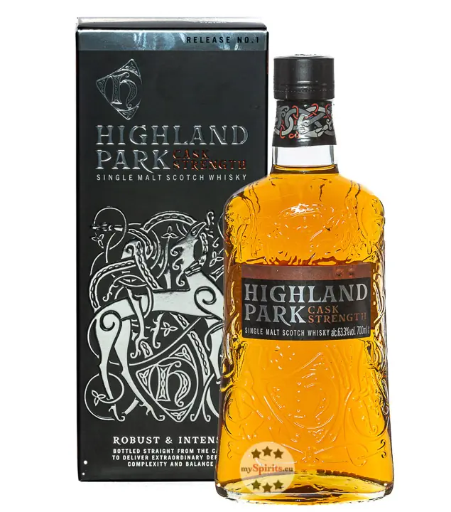 Highland Park Cask Strength Single Malt Scotch Whisky / 63,3 % Vol. / 0,7 Liter-Flasche in Geschenkkarton